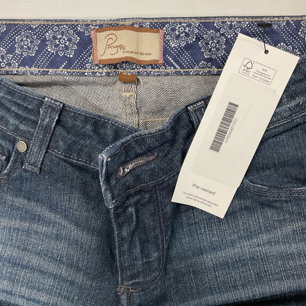 PAIGE Dark Blue Flare Jeans - Picture 3 of 4